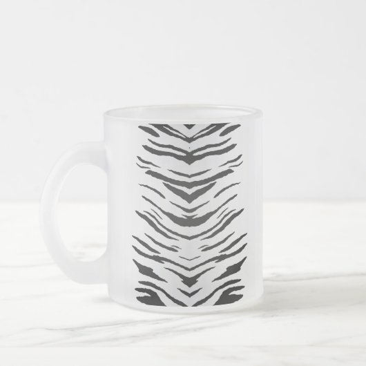 Witte tijger of Zebra gestreept Matglas Koffiemok (Links)