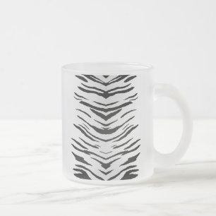 Witte tijger of Zebra gestreept Matglas Koffiemok