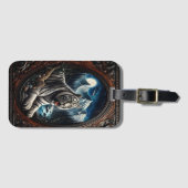 Witte tijger onder maanlicht bagagelabel (Voorkant (horizontaal))