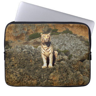 Witte tijger op Rocks, iPad-draagtas Laptop Sleeve