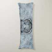 Witte tijger op voorzijde van glas lichaamskussen (Voorkant Verticaal)