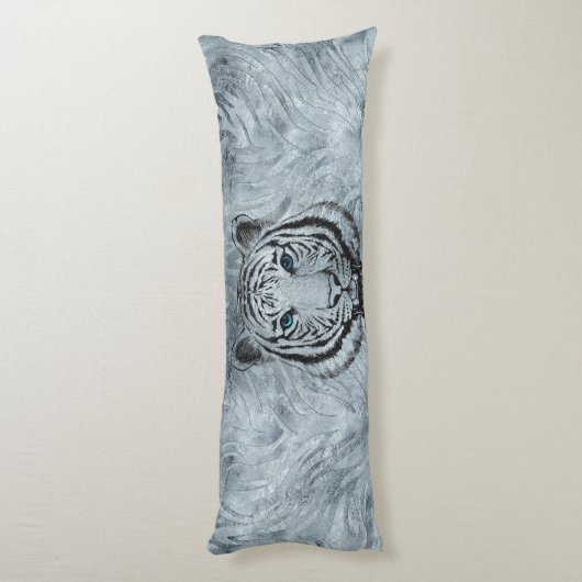Witte tijger op voorzijde van glas lichaamskussen (Achterkant (Verticaal))