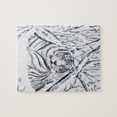 Witte tijger, overvloeiend in legpuzzel (Horizontaal)