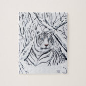 Witte tijger, overvloeiend in legpuzzel (Verticaal)