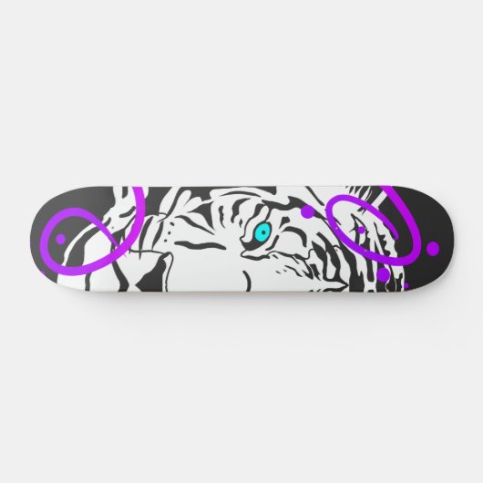 Witte tijger persoonlijk skateboard (Horizontaal)