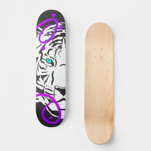 Witte tijger persoonlijk skateboard (Voorkant)