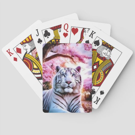 "Witte Tijger Pokerkaarten – Premium Kwaliteit (Achterkant)