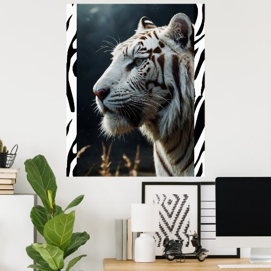 Witte tijger poster (Thuiskantoor)