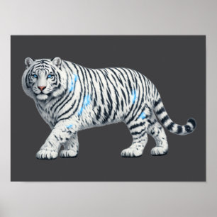 Witte Tijger Poster Print of Digitale Download Kun
