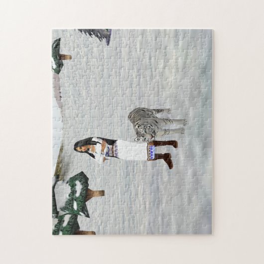 Witte tijger puzzel legpuzzel (Verticaal)