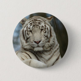 Witte tijger ronde button 5,7 cm