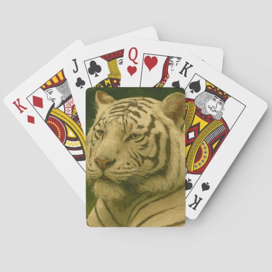 Witte tijger rust in bosrijke schaduw pokerkaarten (Achterkant)