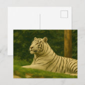 Witte tijger rust in het bos licht briefkaart (Voorkant / Achterkant)