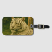 Witte Tijger Rustend in Bosachtige Schaduw Bagagelabel (Voorkant (horizontaal))