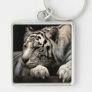 Witte tijger sleutelhanger