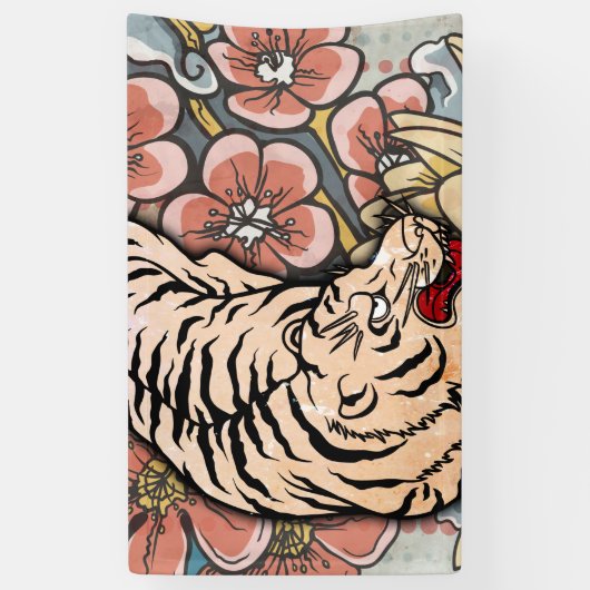 Witte tijger spandoek (Verticaal)