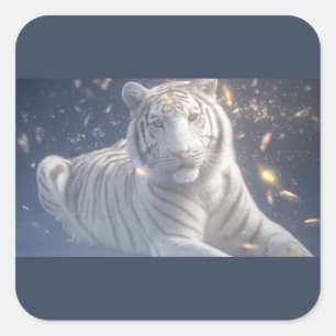 Witte Tijger Starlight Vierkante Sticker