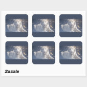 Witte Tijger Starlight Vierkante Sticker (Vel)