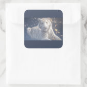 Witte Tijger Starlight Vierkante Sticker (Tas)