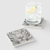 Witte tijger stenen onderzetter (Zijkant)