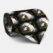 Witte tijger stropdas (Opgerold)