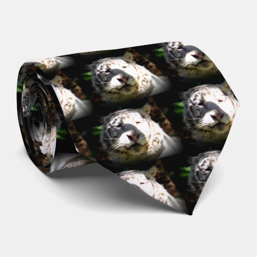 Witte tijger stropdas (Opgerold)
