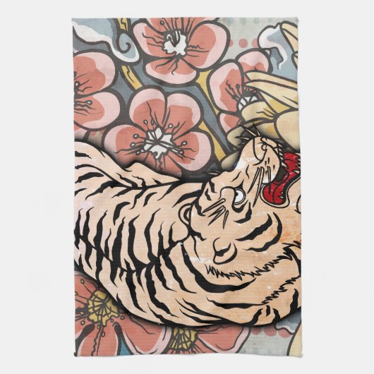 Witte tijger theedoek (Verticaal)