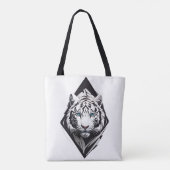 Witte tijger tote bag (Achterkant)