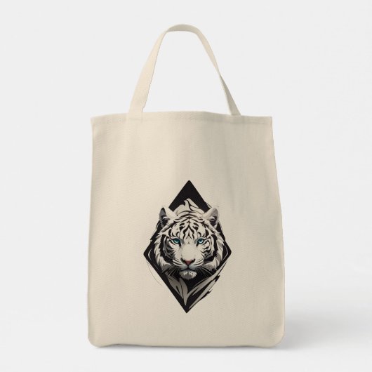 Witte tijger tote bag (Achterkant)