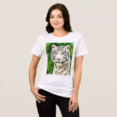 Witte tijger Tri-Blend shirt (Voorkant volledig)