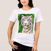Witte tijger Tri-Blend shirt (Voorkant)