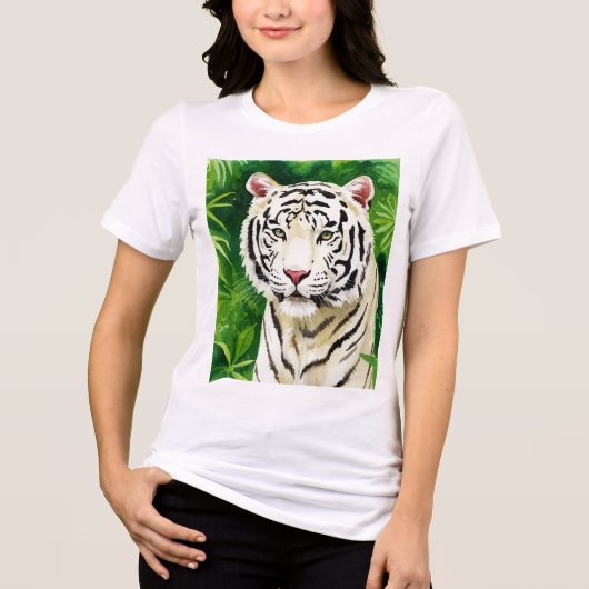Witte tijger Tri-Blend shirt (Voorkant)