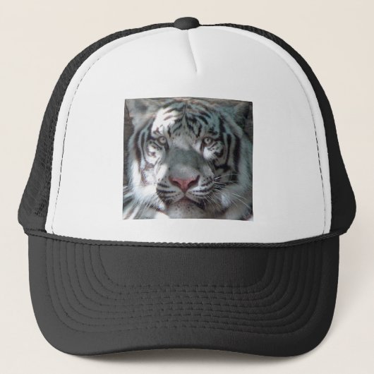 Witte Tijger Trucker Hoed Pet (Voorkant)