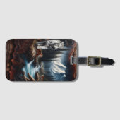 Witte tijger tussen de bergen bagagelabel (Voorkant (horizontaal))