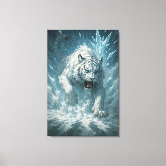 Witte Tijger van de Vorst - Keizer van het Bevrore Canvas Afdruk (Voorkant)