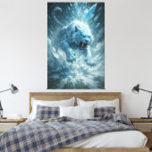 Witte Tijger van de Vorst - Keizer van het Bevrore Canvas Afdruk (Insitu (Slaapkamer))