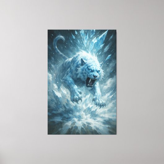 Witte Tijger van de Vorst - Keizer van het Bevrore Canvas Afdruk (Voorkant)