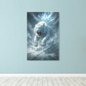Witte Tijger van de Vorst - Keizer van het Bevrore Canvas Afdruk (Insitu (Houten vloer))
