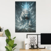 Witte Tijger van de Vorst - Keizer van het Bevrore Poster (Thuiskantoor)