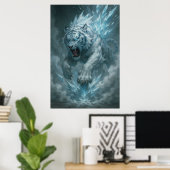 Witte Tijger van de Vorst - Keizer van het Bevrore Poster (Thuiskantoor)