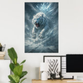 Witte Tijger van de Vorst - Keizer van het Bevrore Poster (Thuiskantoor)