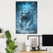 Witte Tijger van de Vorst - Keizer van het Bevrore Poster (Thuiskantoor)
