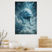 Witte Tijger van de Vorst - Keizer van het Bevrore Poster (Keuken)