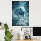 Witte Tijger van de Vorst - Keizer van het Bevrore Poster (Thuiskantoor)