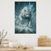 Witte Tijger van de Vorst – Keizer van het Bevrore Poster (Keuken)
