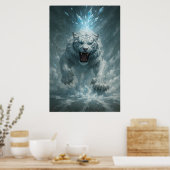 Witte Tijger van de Vorst - Keizer van het Bevrore Poster (Keuken)