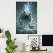 Witte Tijger van de Vorst - Keizer van het Bevrore Poster (Thuiskantoor)