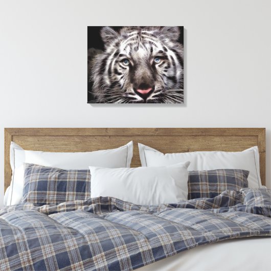 Witte tijger verpakt canvas (Insitu (Slaapkamer))