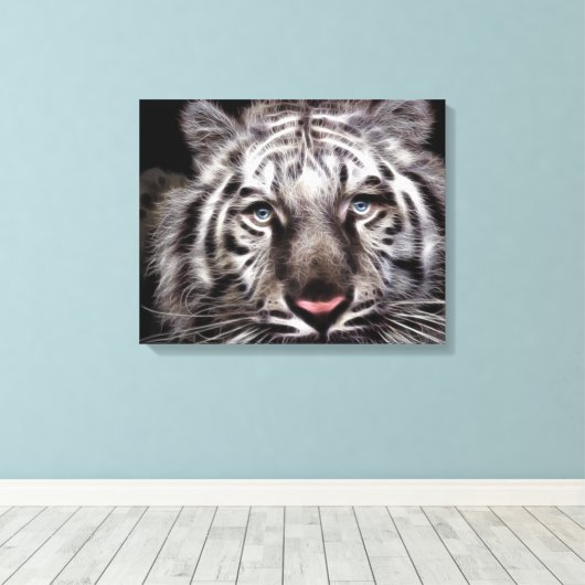 Witte tijger verpakt canvas (Insitu (Houten vloer))
