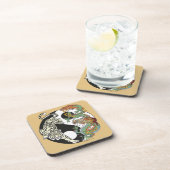 Witte tijger versus groene draak in de yin yang bier onderzetter (Rechterzijde)